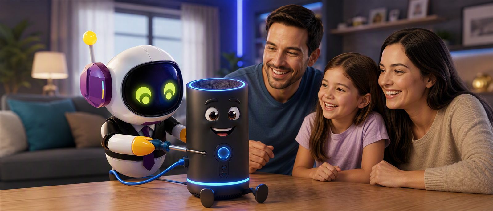 Familia feliz con su internet instalado por OneClickTV